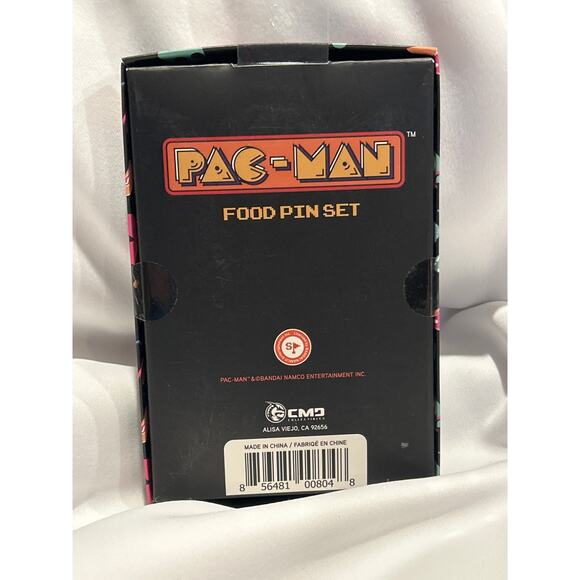 NEW PAC-MAN Food Pin Set (Set of 4 Pins) Pizza Ice Cream Donut NIB - Picture 2 of 2